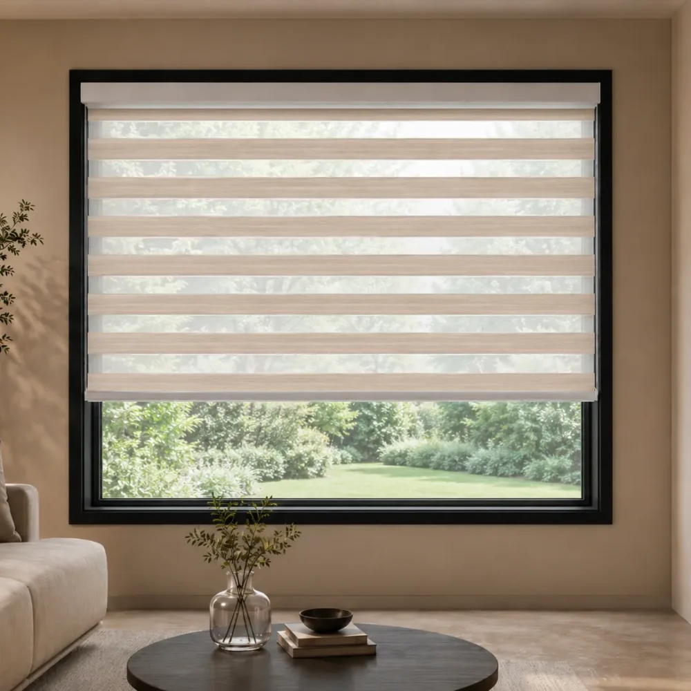 AureliaLoom Linen-Textured Zebra Blinds