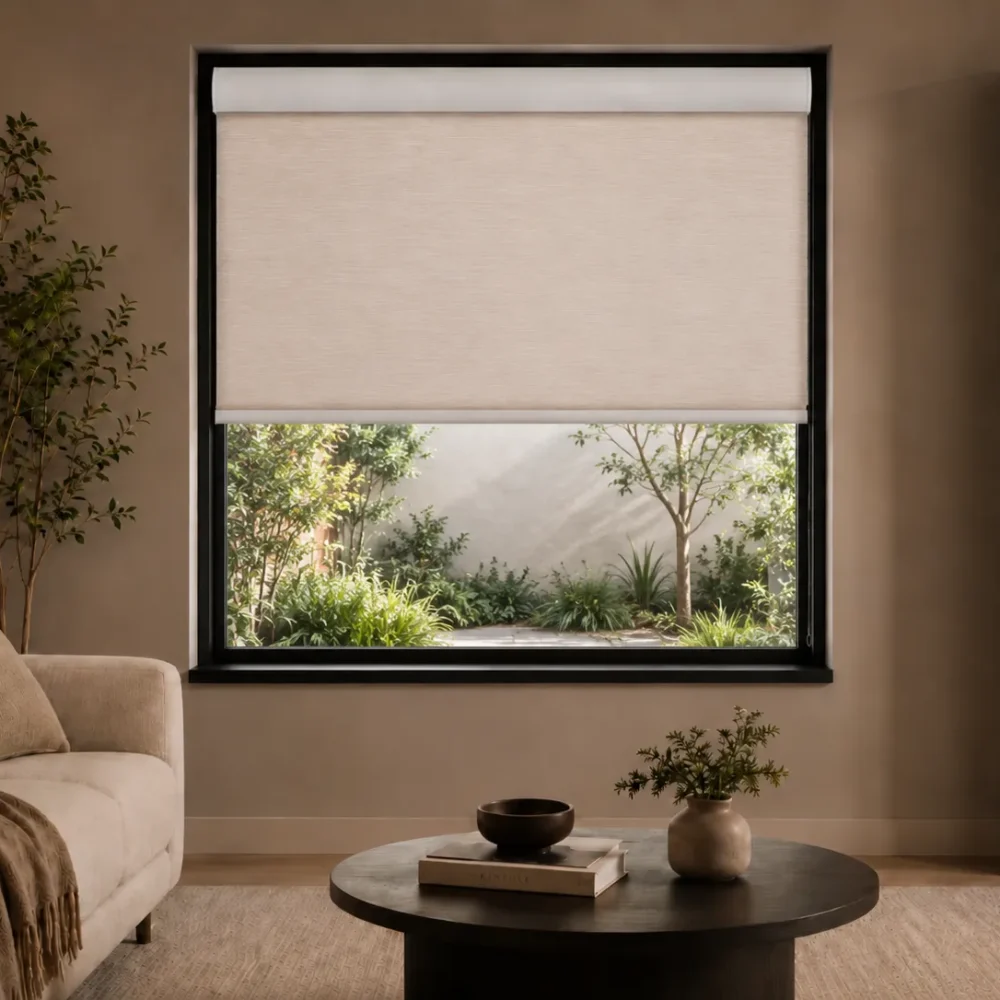 DuneLoom Oat Linen Custom Roller Blinds