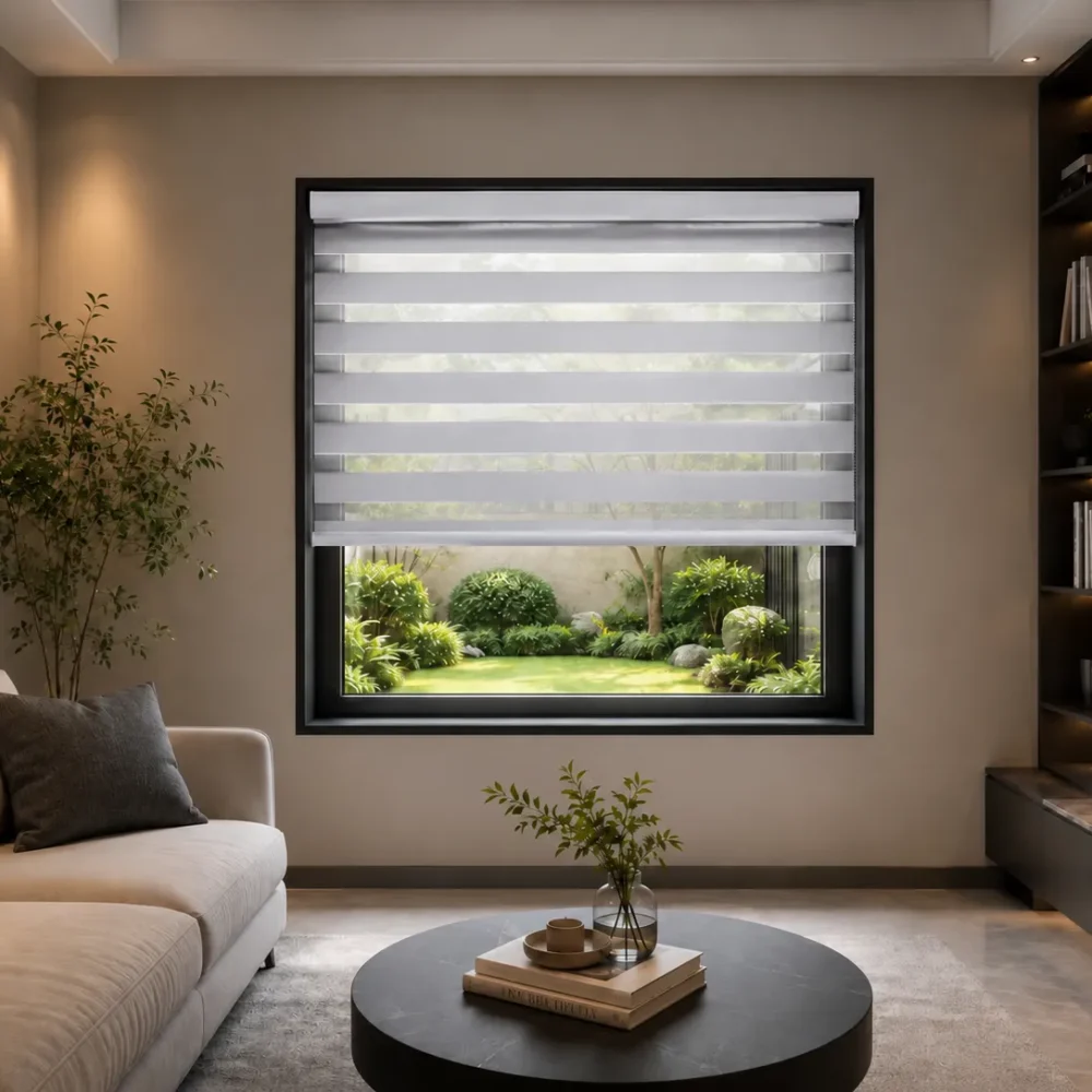 PearlMist Fine-Weave Zebra Blinds