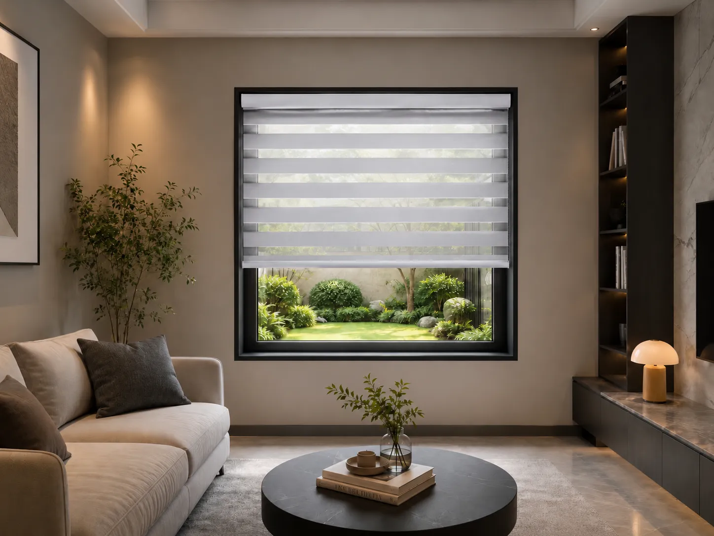 PearlMist Fine-Weave Zebra Blinds